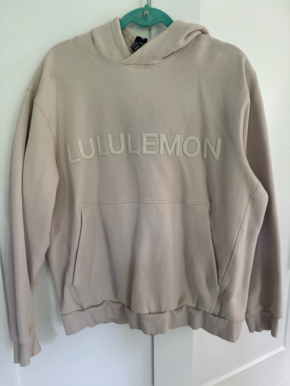 lululemon Logo Hoodie Beige Taupe Oversized L/X